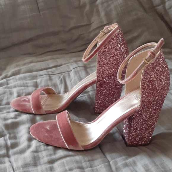 Guess Pink Glitter Block Heel - Picture 2 of 5
